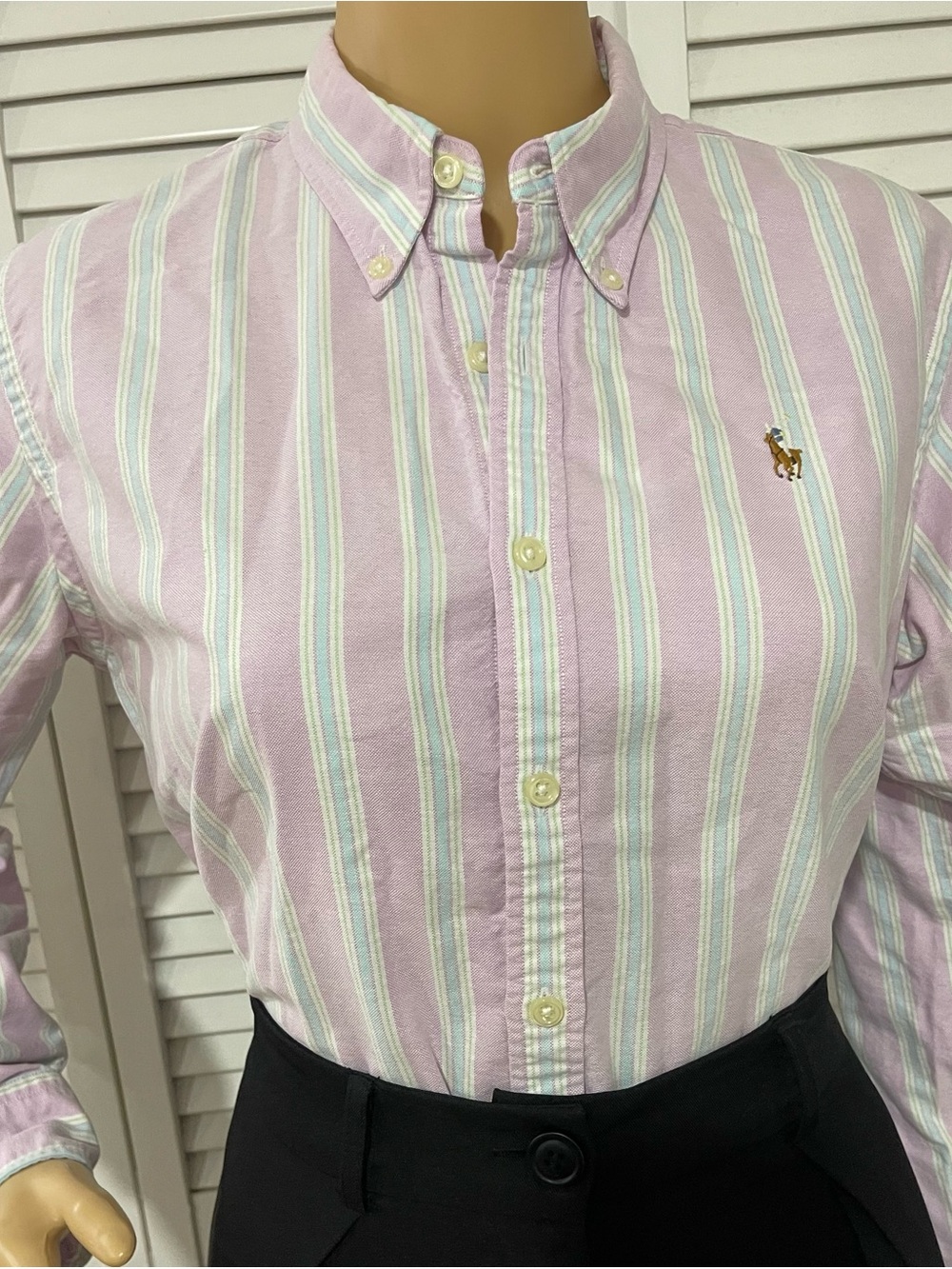 Ralph Lauren Lavender Stripe Button-Down Shirt - Picture 8 of 10